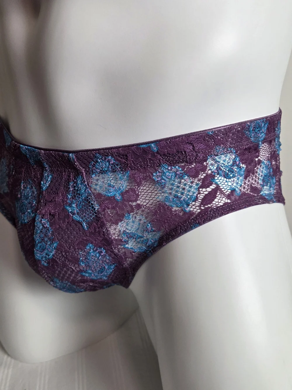 Cosabella Men's Printed Briefs - Burgundy Blue Floral